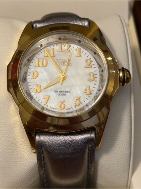 Vintage Invicta Baby Lupah 5068 Women's Watch - Gold Case & Silver Strap